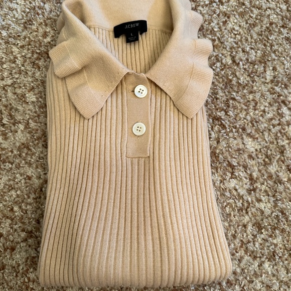 J crew ruffle collar long sleeve sweater - Picture 2 of 4